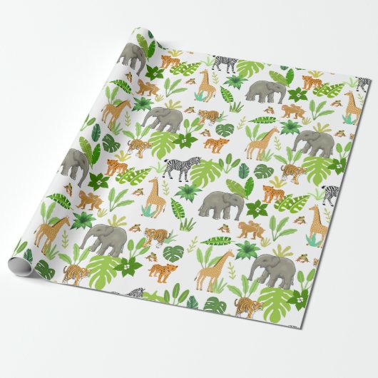 Papier Cadeau Animaux de la Jungle (Déroulé)