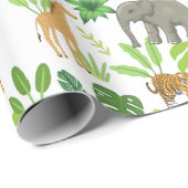 Papier Cadeau Animaux de la Jungle (Coin rond)