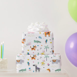 Papier Cadeau animaux de la jungle