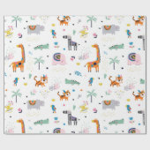 Papier Cadeau animaux de la jungle (Plat)