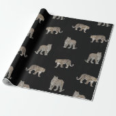 Papier Cadeau Animaux de la jungle léopard doré noir moderne (Déroulé)