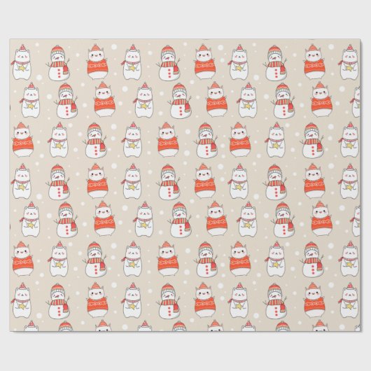 Papier Cadeau Animaux de Noël (Plat)