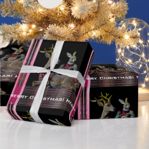 Papier Cadeau Animaux de Noël