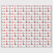 Papier Cadeau Animaux de Noël, cerfs communs, ours blanc, (Plat)