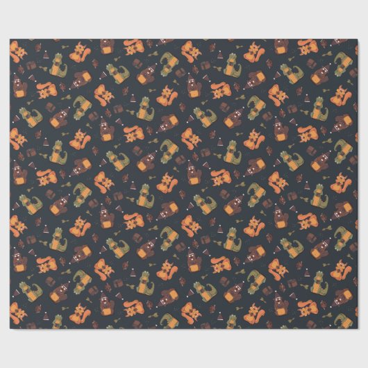 Papier Cadeau Animaux de Noël cosy (Couture)