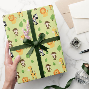 Papier Cadeau Animaux de safari jungle