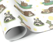 Papier Cadeau Animaux de zoo (Coin rond)