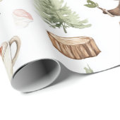 Papier Cadeau Animaux des bois fête de la forêt d'anniversaire (Coin rond)