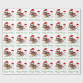 Papier Cadeau Animaux familiers de Joyeux Noël (Plat)