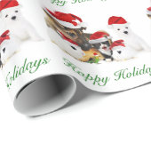 Papier Cadeau Animaux familiers de Joyeux Noël (Coin rond)