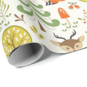 Papier Cadeau Animaux forestiers et boisés (Coin rond)