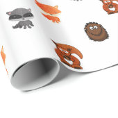 Papier Cadeau Animaux forestiers Forêt Forêt Créatures Enveloppe (Coin rond)