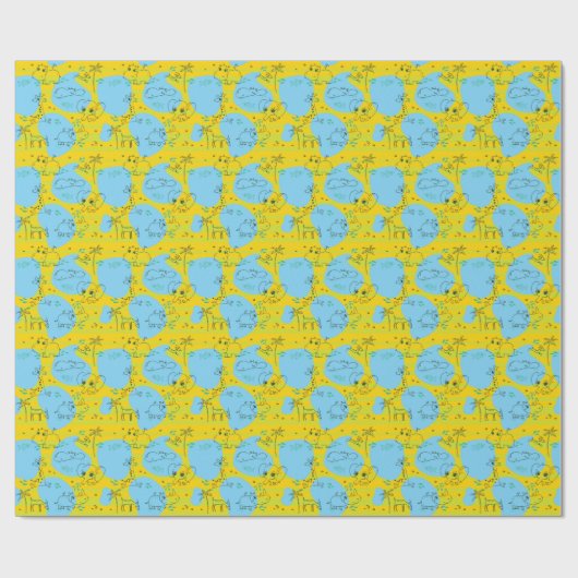 Papier Cadeau Animaux jouant bébé motif arrière - plan (Plat)