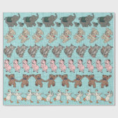 Papier Cadeau Animaux mignons juste obtenus de danser (Plat)