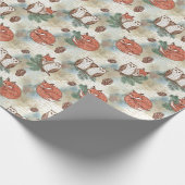 Papier Cadeau Animaux rustiques en bois Motif sans couture (Coin)