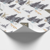 Papier Cadeau Animaux sauvages des forêts en Motif de forêt d'hi (Coin)