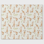 Papier Cadeau Animaux sauvages Giraffe Enfants (Plat)
