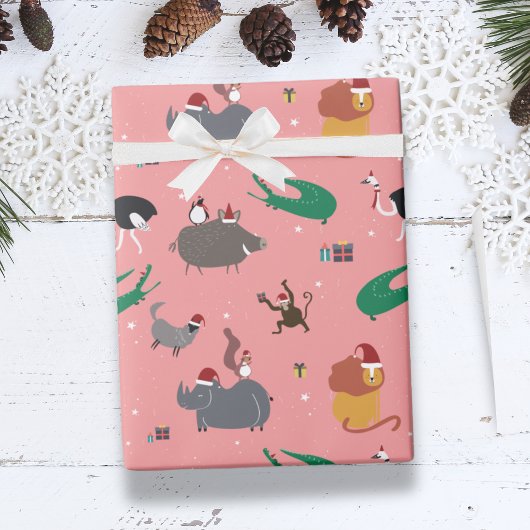 Papier Cadeau Animaux sauvages Noël