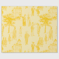 animaux victoriens antiques toile jaune