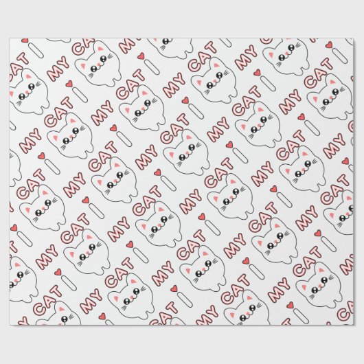 Papier Cadeau Anime Manga Chibi Japon Style Chat Bébé (Plat)