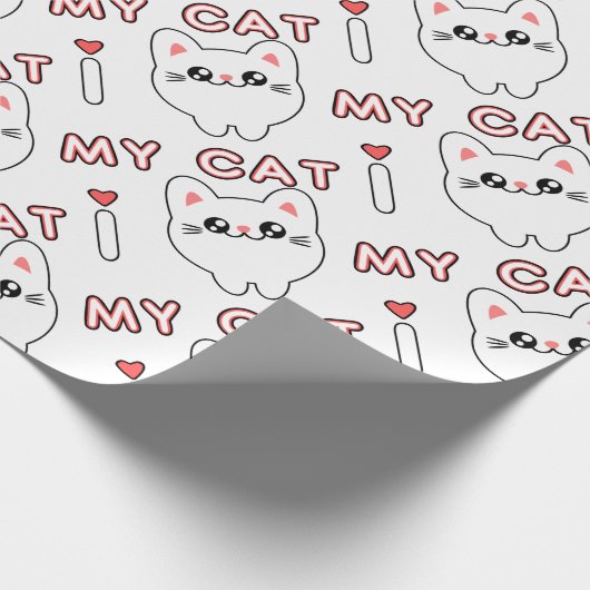 Papier Cadeau Anime Manga Chibi Japon Style Chat Bébé (Coin)