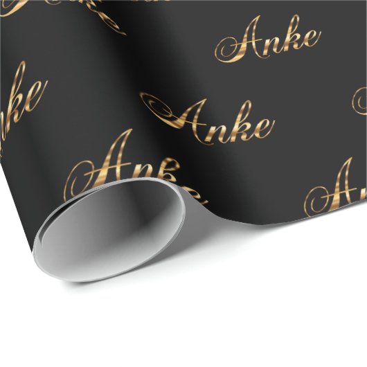 Papier cadeau Anke gold Design Lettering (Coin rond)