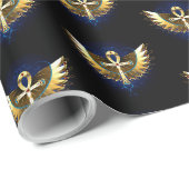 Papier Cadeau Ankh or avec ailes (Coin rond)