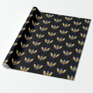 Papier Cadeau Ankh or avec ailes