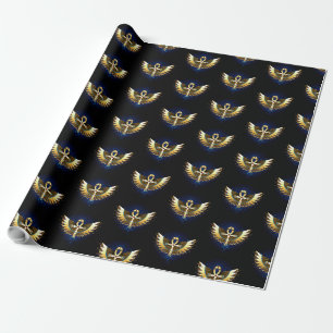 Papier Cadeau Ankh or avec ailes