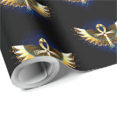 Papier Cadeau Ankh or avec ailes (Coin rond)