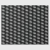 Papier Cadeau Anneaux de mariage en argent sur fond noir (Plat)