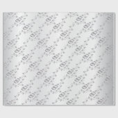 Papier Cadeau Anneaux de noces d'argent élégants (Plat)