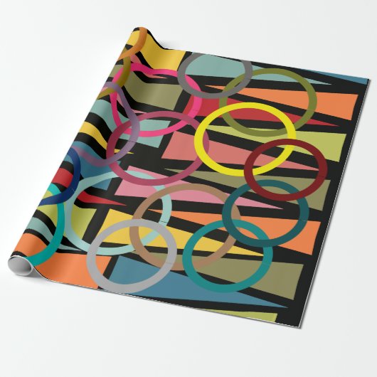 Papier Cadeau Anneaux et triangles (Déroulé)