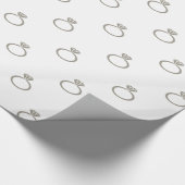 Papier Cadeau Anneaux Fiançailles gris argent en aluminium sur b (Coin)