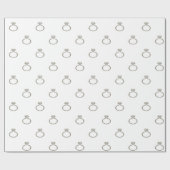 Papier Cadeau Anneaux Fiançailles gris argent en aluminium sur b (Plat)