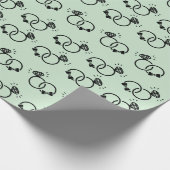 Papier Cadeau Anneaux Mariages classiques Design Vert clair sans (Coin)