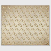 Papier Cadeau Anneaux Mariages d'or (Plat)