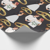 Papier Cadeau ANNEAUX MODERNES Jour de mariage (Coin)