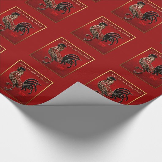 Papier Cadeau Année 2017 du coq Embossé Enamellé P Enampillé Env (Coin)