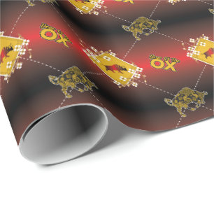 Papier Cadeau Année chinoise de l'ox Elégant Floral