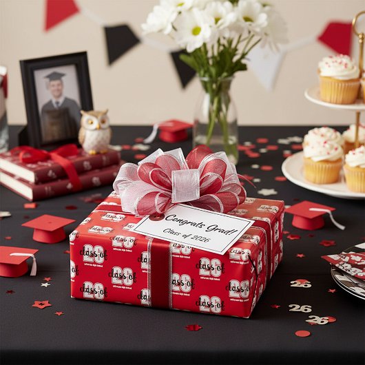 Papier Cadeau Année de diplomation modifiable 