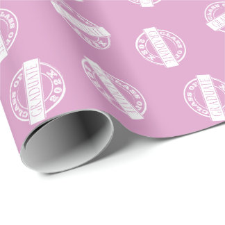Papier Cadeau Année de fin d'études filles roses