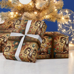 Papier Cadeau Année de la Chèvre 2027 Capricorne C