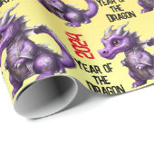 Papier Cadeau Année de l'écharpe Dragon 2024 (Coin rond)