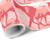 Papier Cadeau Année du Cheval Nouvel An chinois (Coin rond)