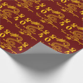 Papier Cadeau Année du Dragon en or (Coin)