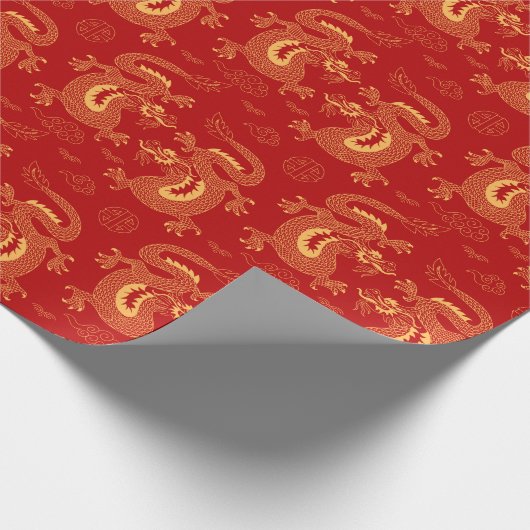 Papier Cadeau Année lunaire Dragon motif chinois Année lunaire 2 (Coin)