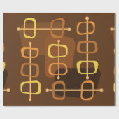 Papier Cadeau Années 1950 Abstrait Art Hollow Rocks Brown (Plat)