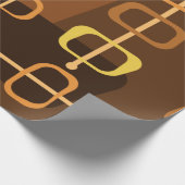 Papier Cadeau Années 1950 Abstrait Art Hollow Rocks Brown (Coin)