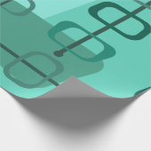 Papier Cadeau Années 1950 Abstrait Art Hollow Rocks Turquoise (Coin)